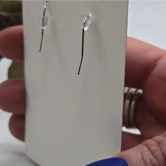 "5/$25" Turquoise Blue Shell Chip Mixed Metal Dangle Earrings Sterling Ear Hooks - Picture 2 of 5